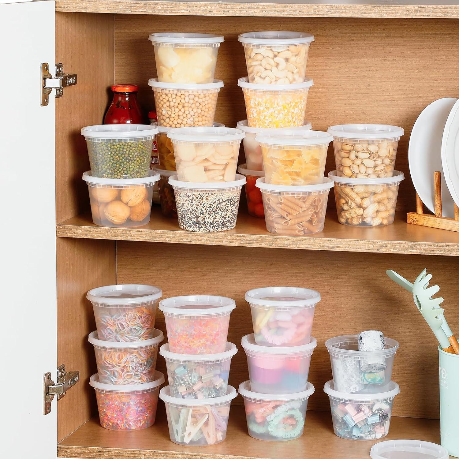 AOZITA 32 Contenedores de Plástico 12 oz Herméticos para Alimentos