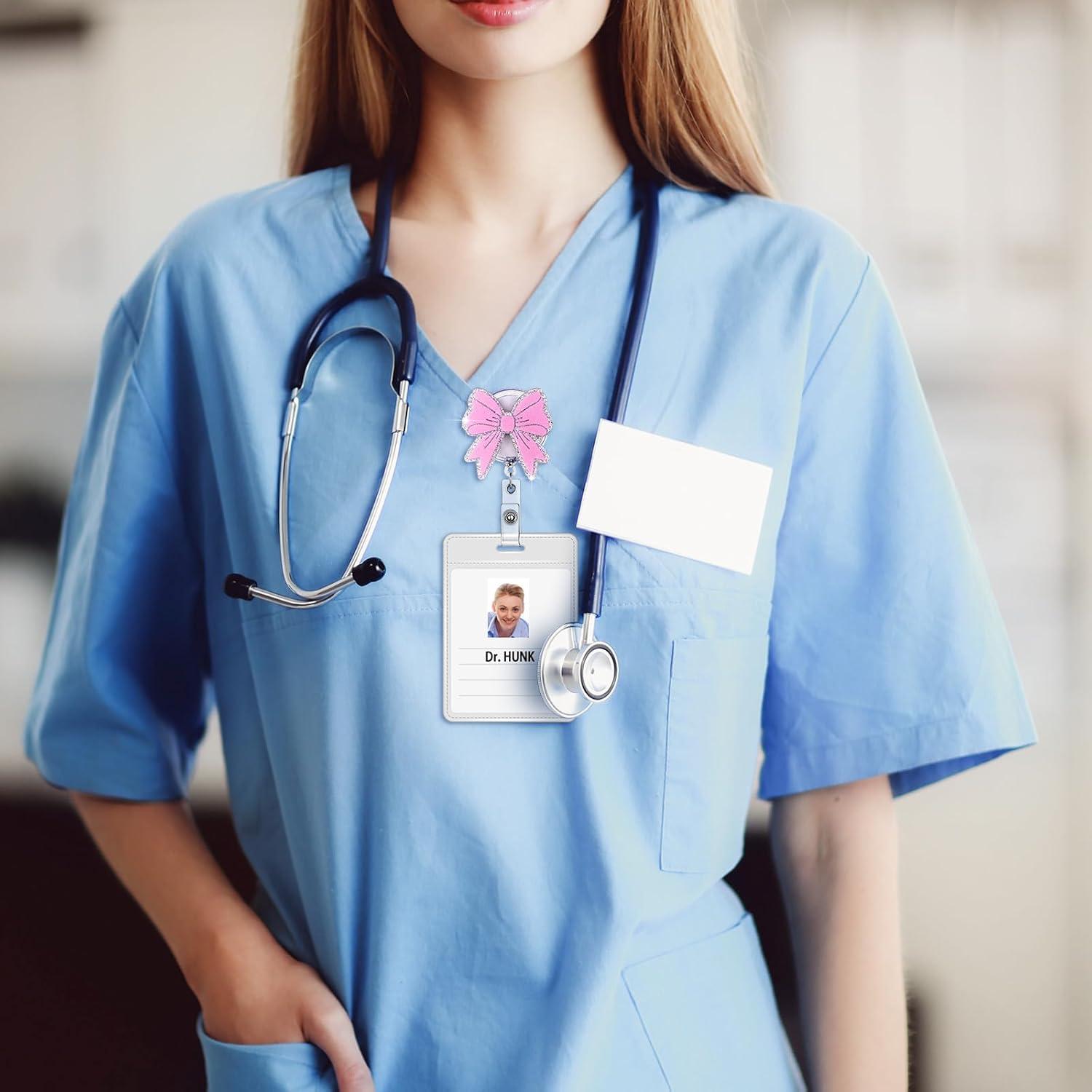 Portabotones Retráctil Remuuly 8 Pcs Rosa Corazón Enfermería