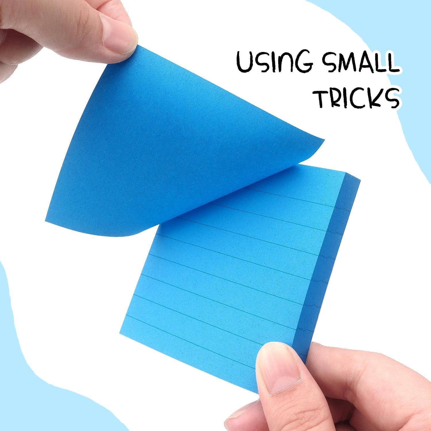 Notas Adhesivas Rayadas 7.62x7.62 cm Lobo Oriental Azul 4 Paquetes