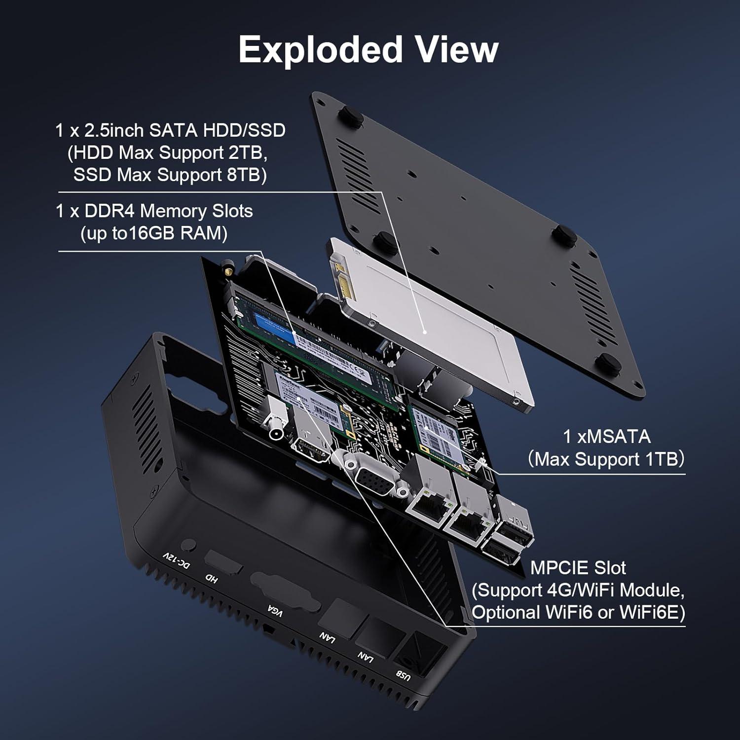 Mini PC HISTTON H3-J4125 8GB RAM 128GB SSD Sin Ventilador