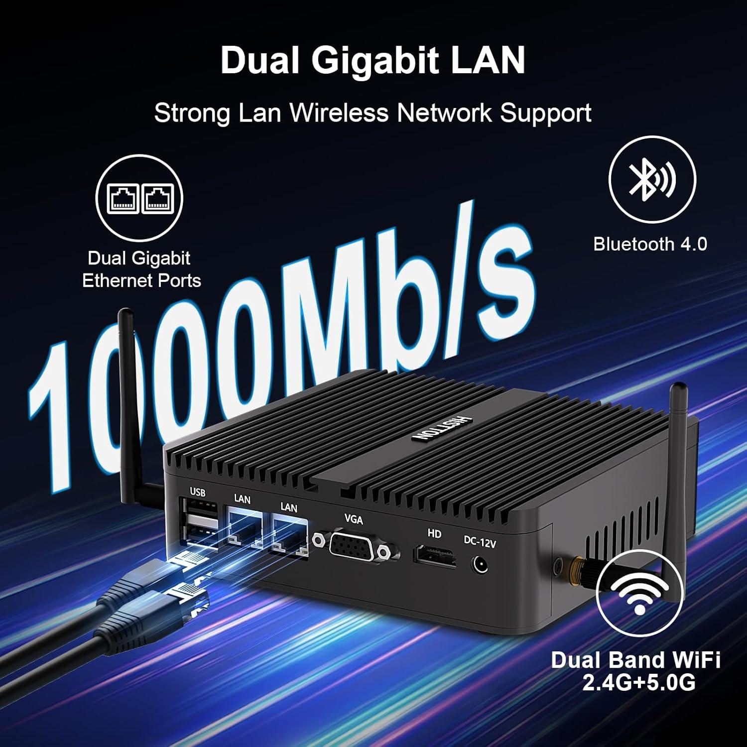 Mini PC HISTTON H3-J4125 8GB RAM 128GB SSD Sin Ventilador