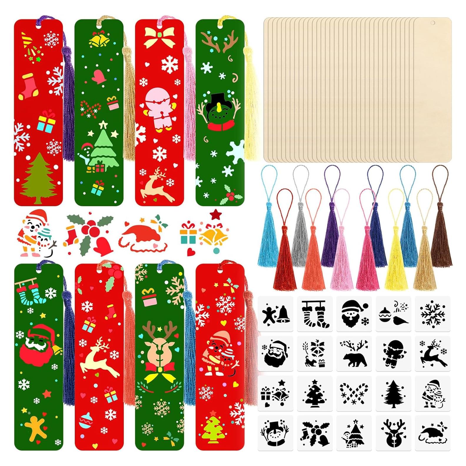 Kit de Marcadores de Madera TaoBary 92 Pcs Navidad DIY