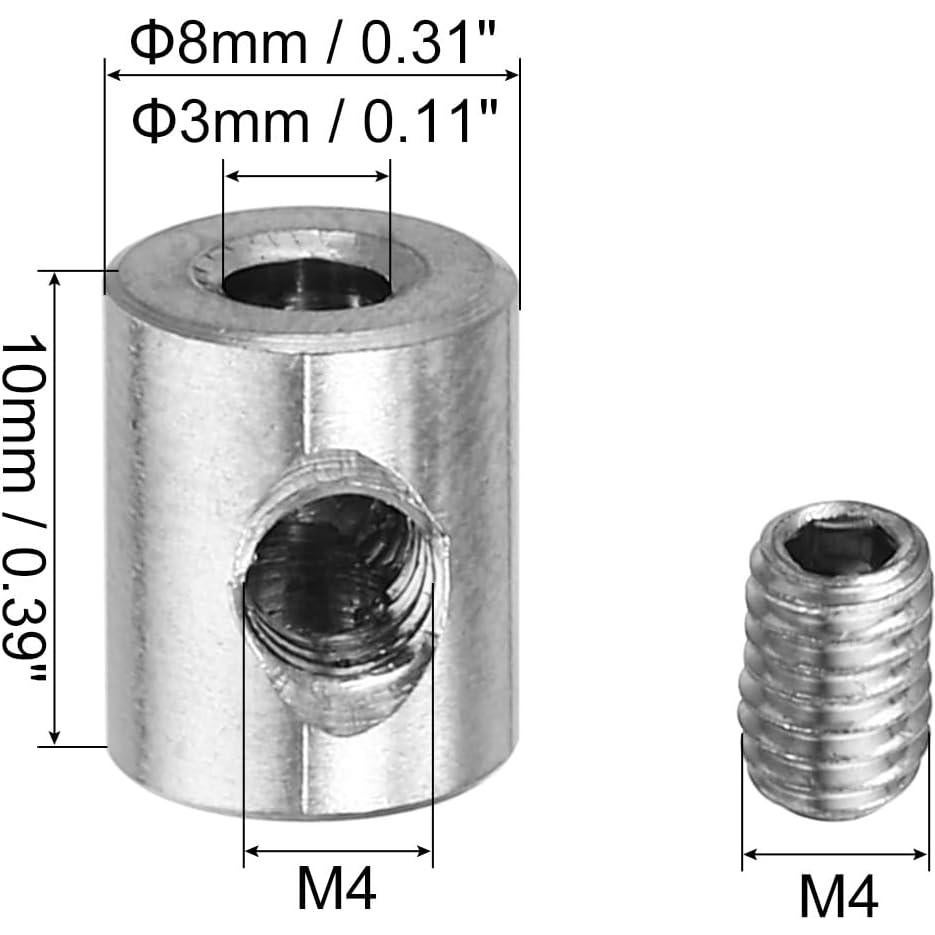 Juego de Clips de Cable PATIKIL Acero Inoxidable 3mm 4 Pcs
