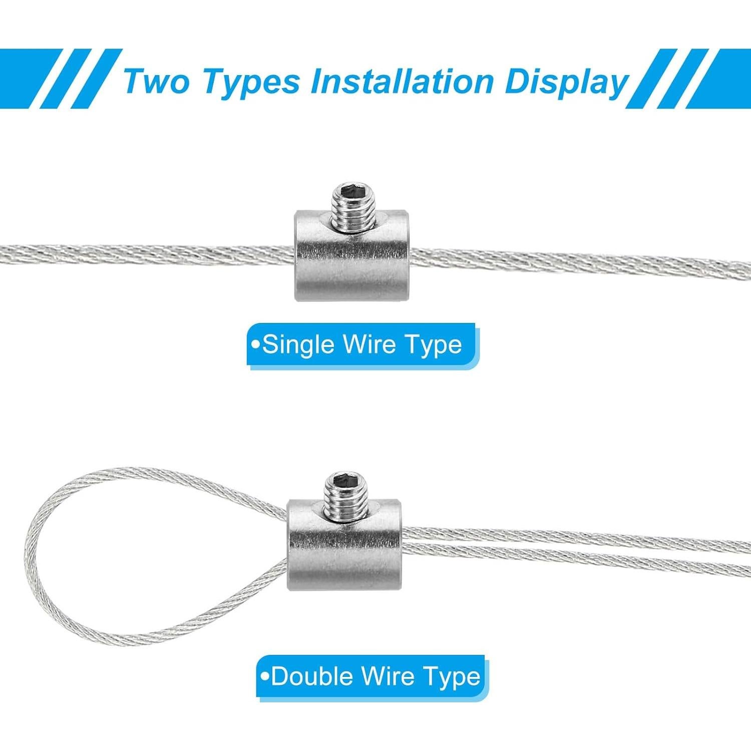 Juego de Clips de Cable PATIKIL Acero Inoxidable 3mm 4 Pcs