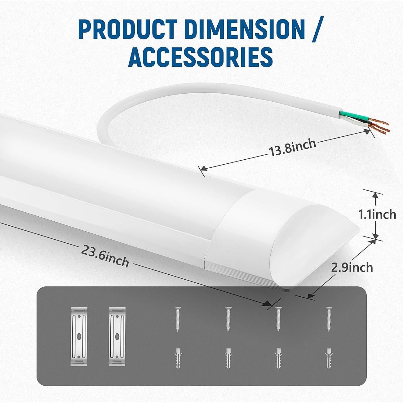 DAKASON Luz de Techo LED 2FT 18W 2160lm Temperatura Ajustable