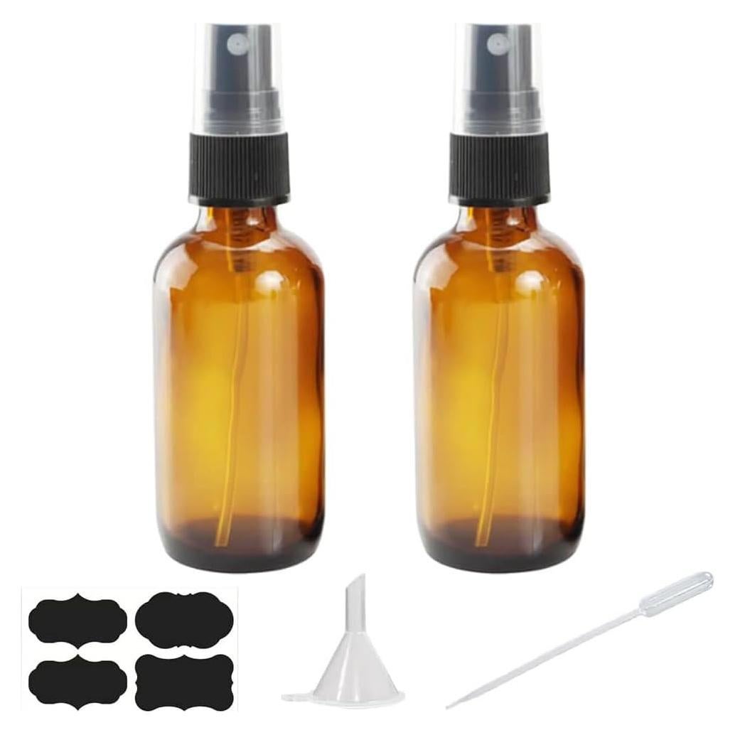 Botellas de Spray de Vidrio Ámbar 4 oz YUNFOOK - 2 Paquete