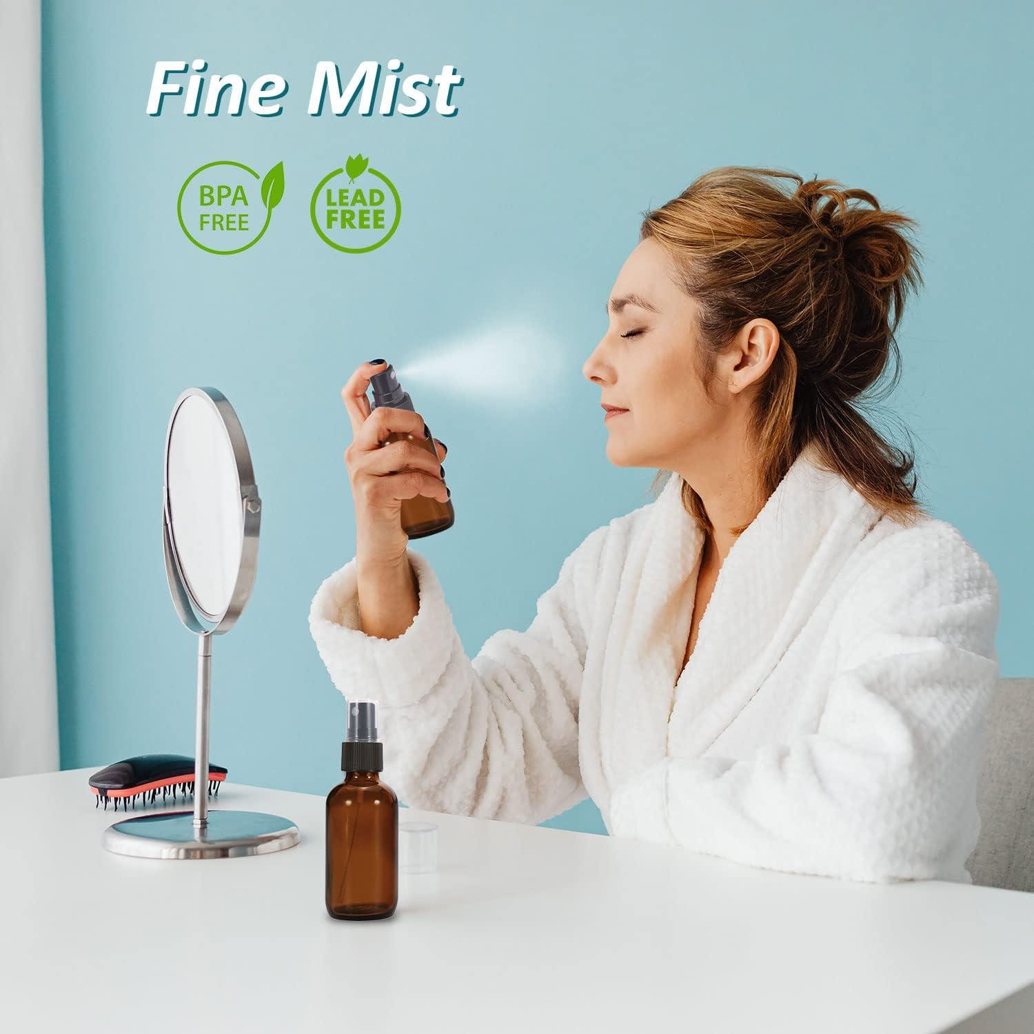 Botellas de Spray de Vidrio Ámbar 4 oz YUNFOOK - 2 Paquete