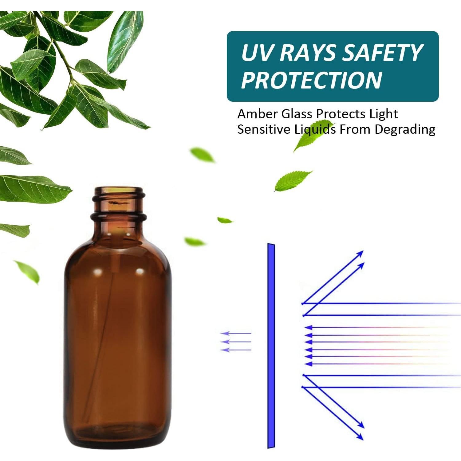 Botellas de Spray de Vidrio Ámbar 4 oz YUNFOOK - 2 Paquete