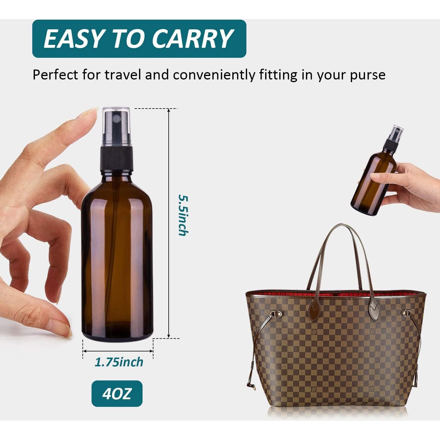 Botellas de Spray de Vidrio Ámbar 4 oz YUNFOOK - 2 Paquete