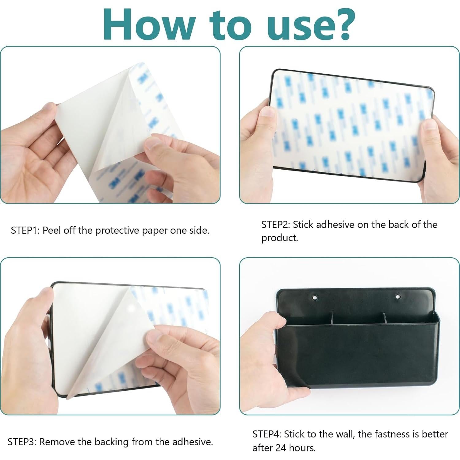 Soporte de Control Remoto de Pared VACONICO 3 Compartimentos Negro