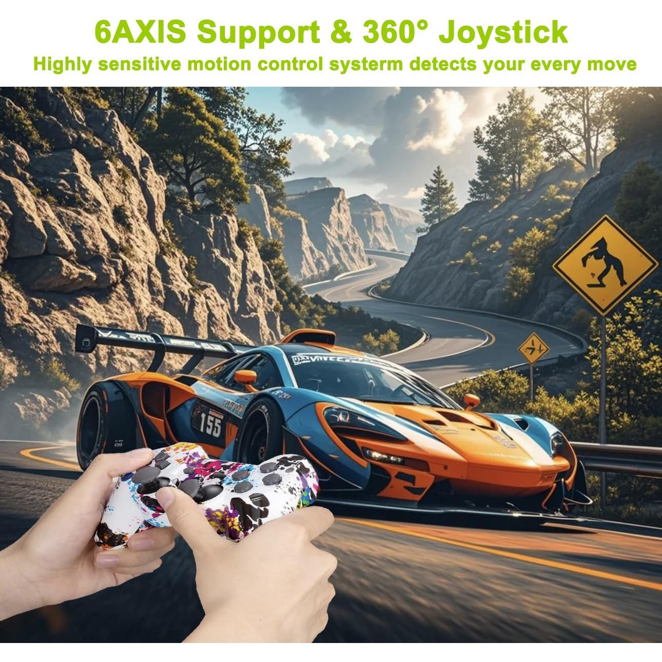 Controlador Inalámbrico PS3 eSeunLau - 2 Unidades, Bluetooth, Doble Vibración