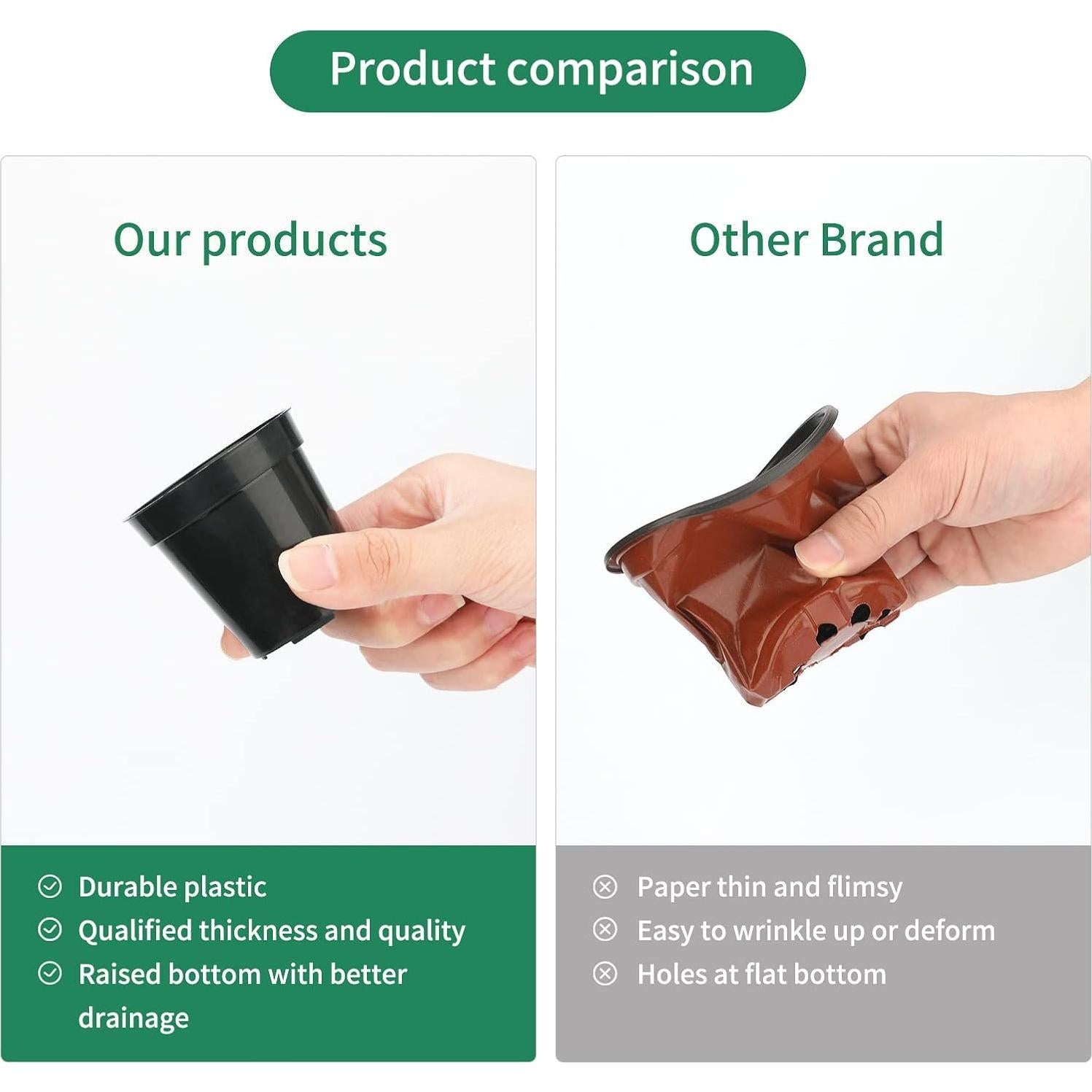 Macetas de Plástico KINGLAKE 5.1 cm 100 Pcs para Suculentas