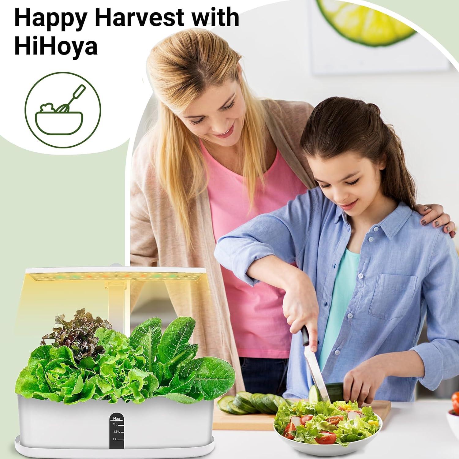 Kit de Vasos de Semillas HiHOYA para Cultivo Hidropónico - 8 Vasos con 600 Semillas de Lechuga, Albahaca, Tomate, Pepino y Más