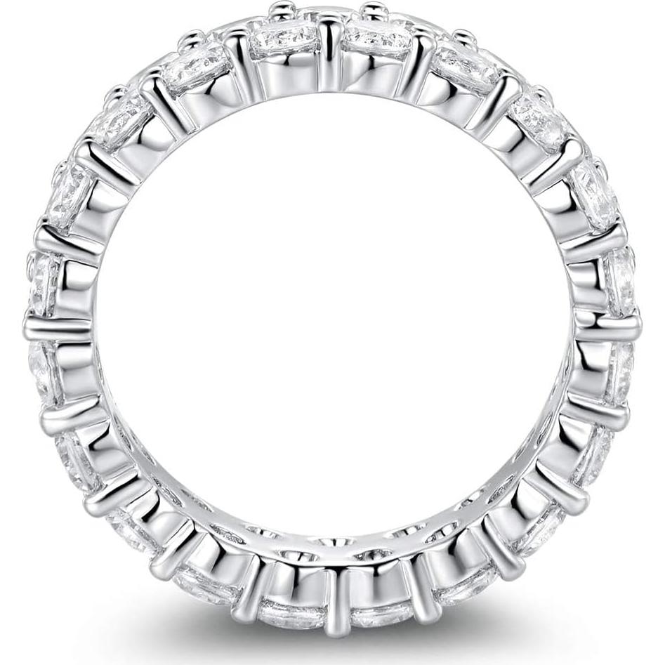 Anillo de zirconia cúbica 18K oro blanco 3 mm para hombres