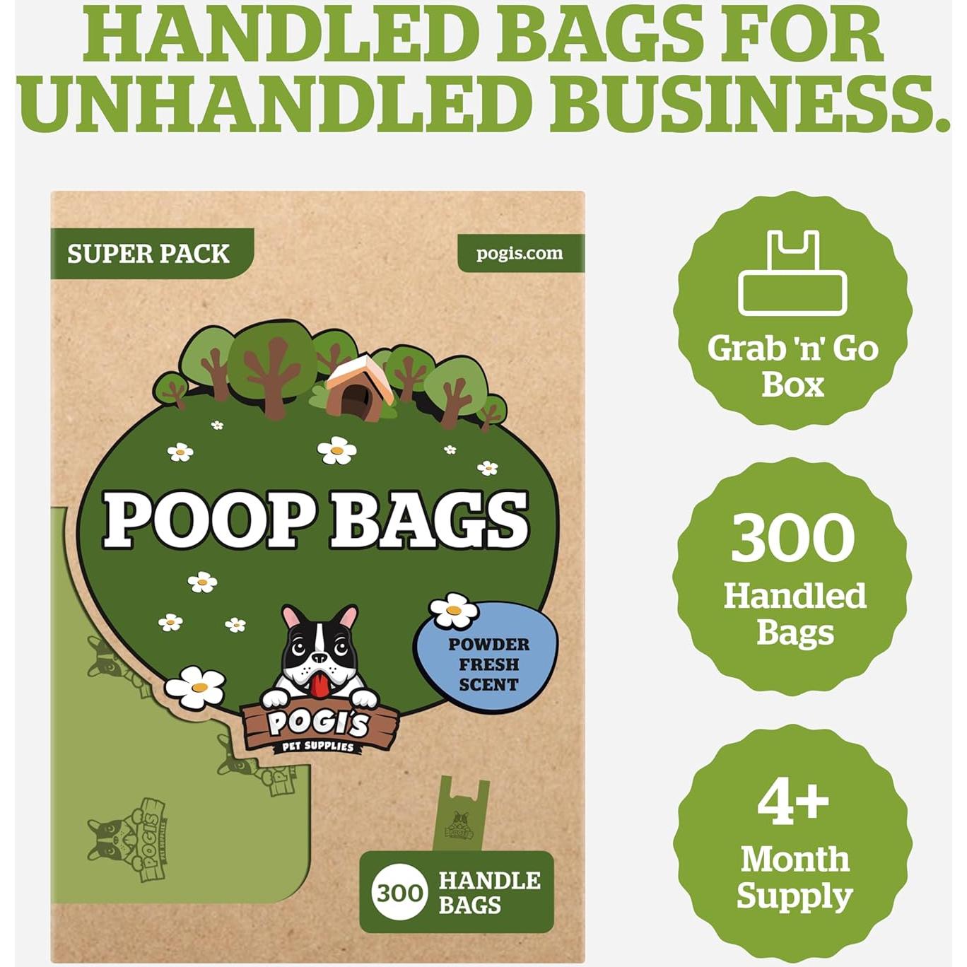 Bolsas de Poop para Perros Pogi - Extra Gruesas 300 Unidades