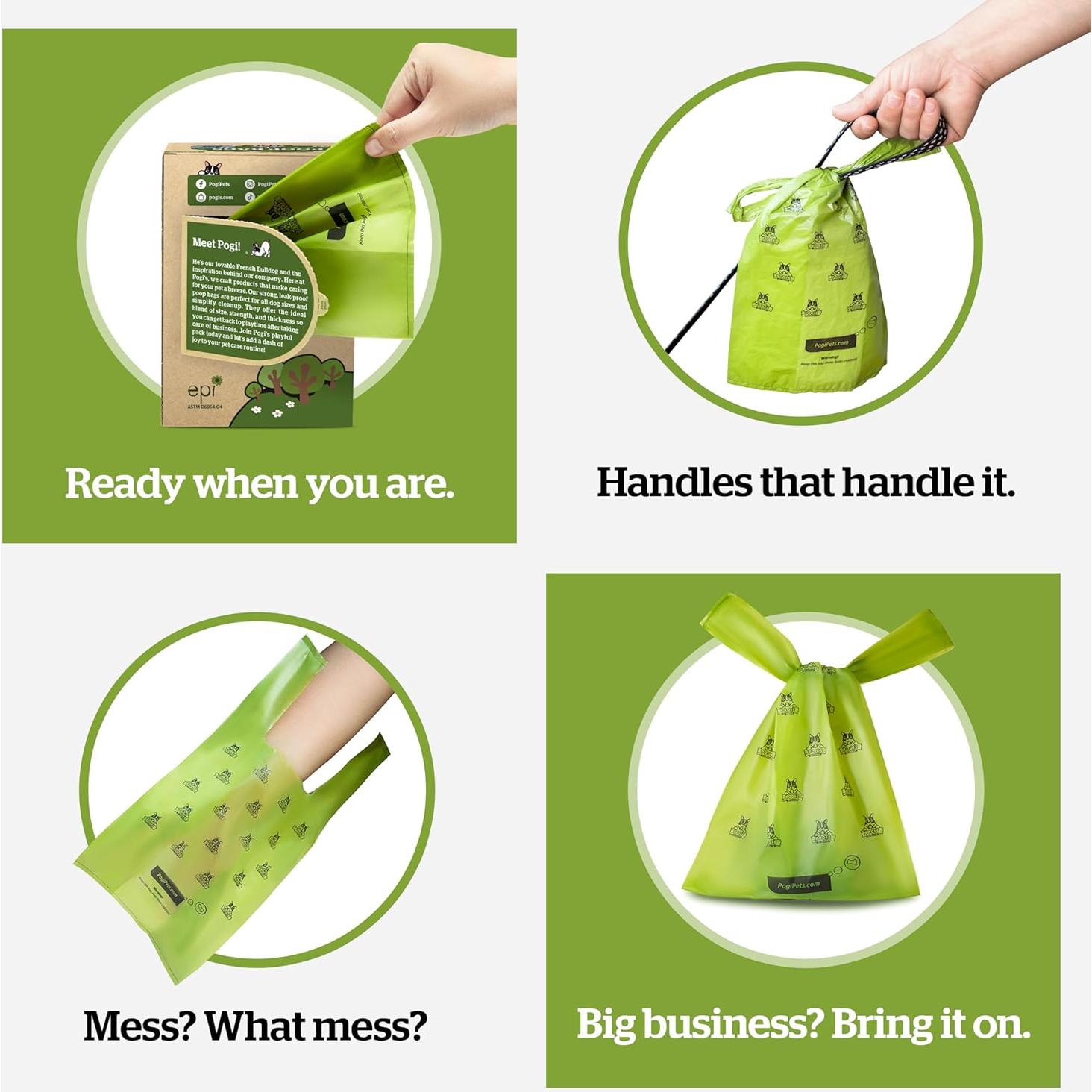 Bolsas de Poop para Perros Pogi - Extra Gruesas 300 Unidades