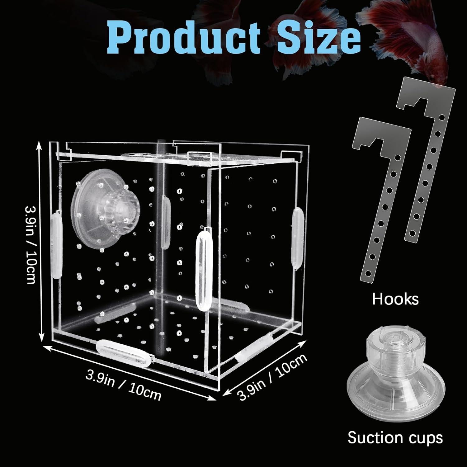 Caja de Aislamiento de Cría de Acrílico Hamiledyi 9.9x9.9 cm