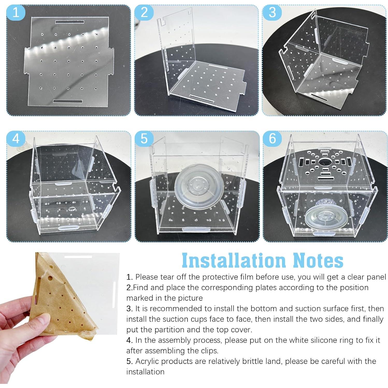 Caja de Aislamiento de Cría de Acrílico Hamiledyi 9.9x9.9 cm