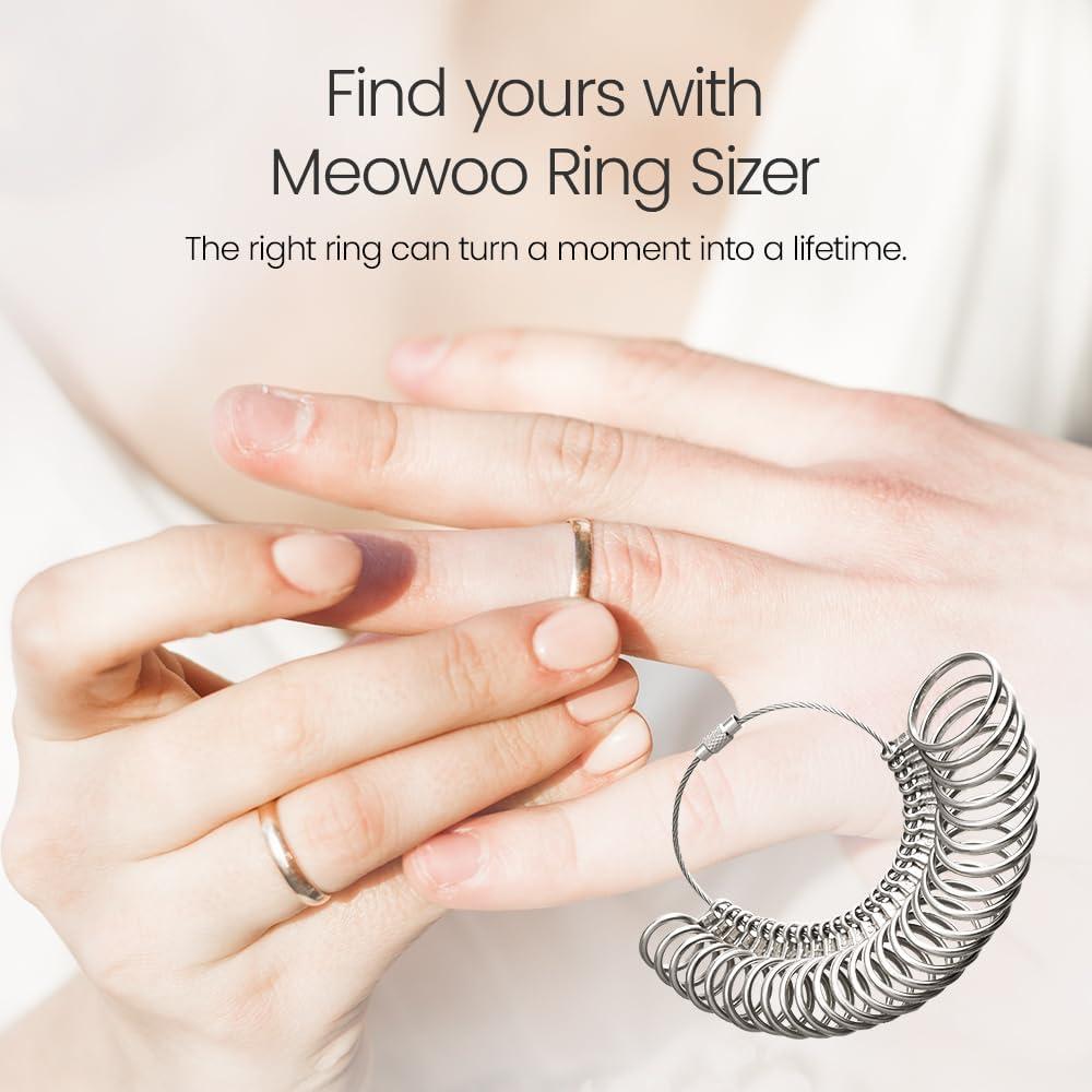 Medidor de Tamaño de Anillo Meowoo con Lupa 0-13