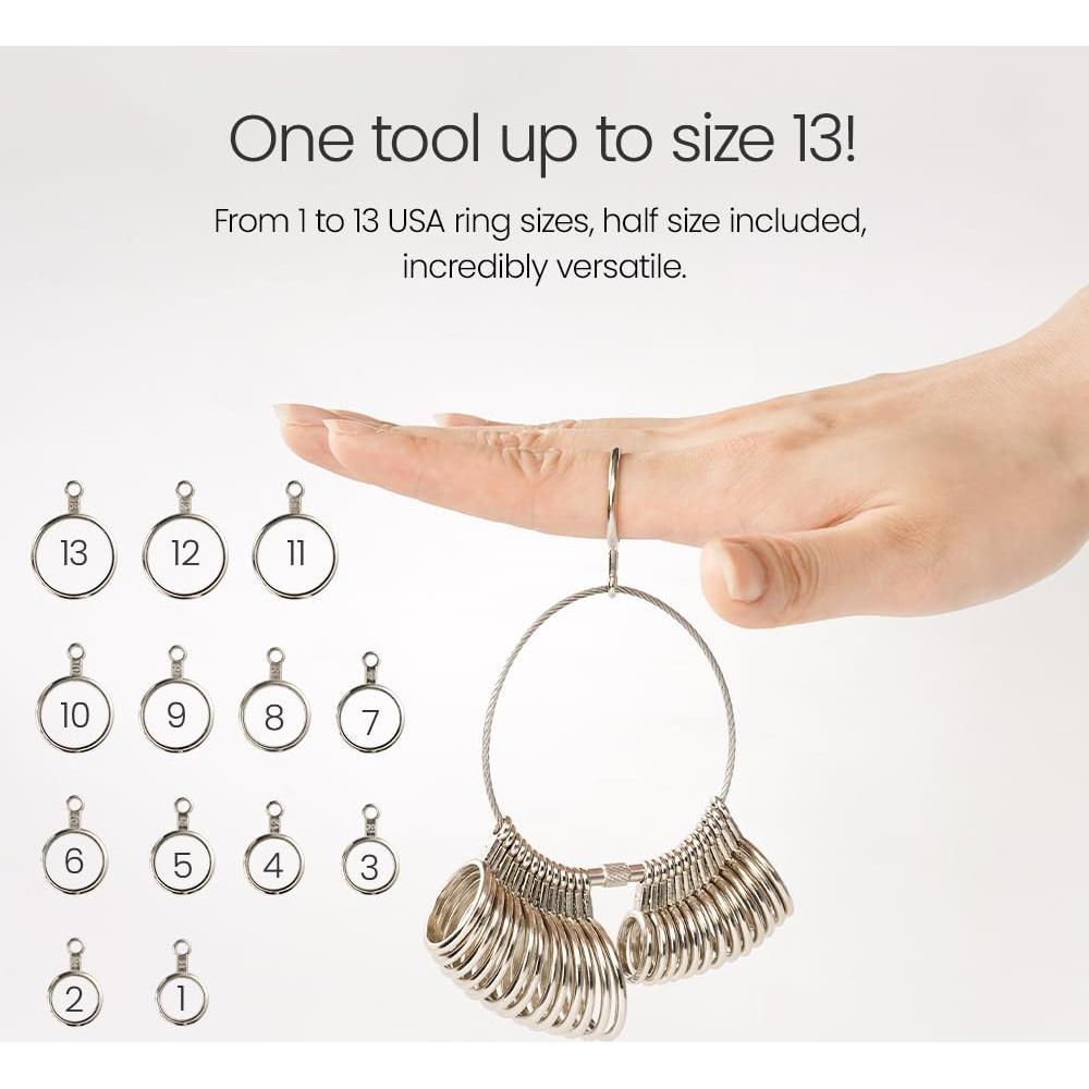 Medidor de Tamaño de Anillo Meowoo con Lupa 0-13