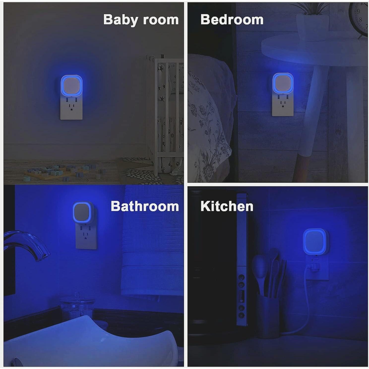 Paquete de 4 luces nocturnas LED YUNLEX con sensor automático