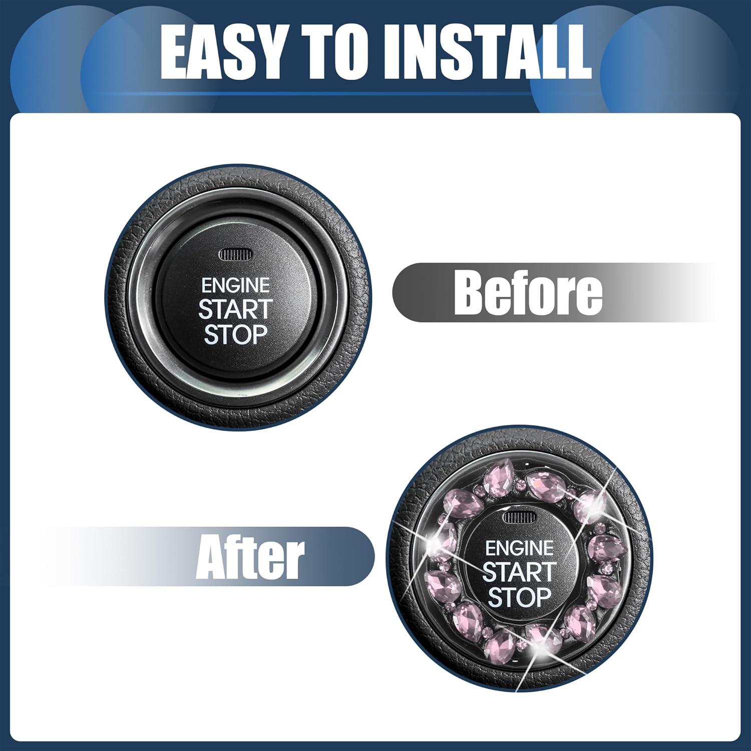 Cubierta de Botón de Inicio INFINAUTO Rosa Brillante Universal