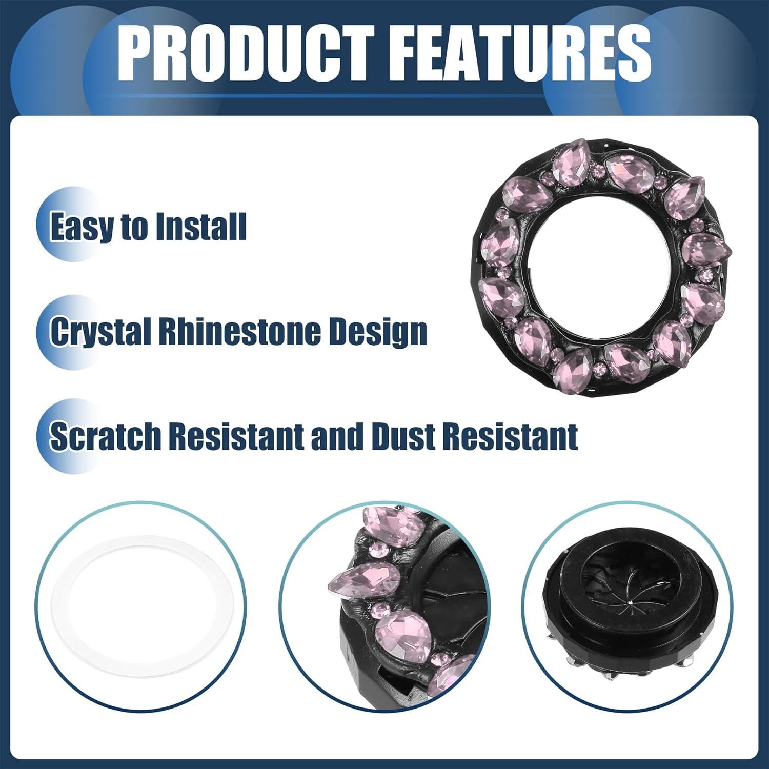 Cubierta de Botón de Inicio INFINAUTO Rosa Brillante Universal