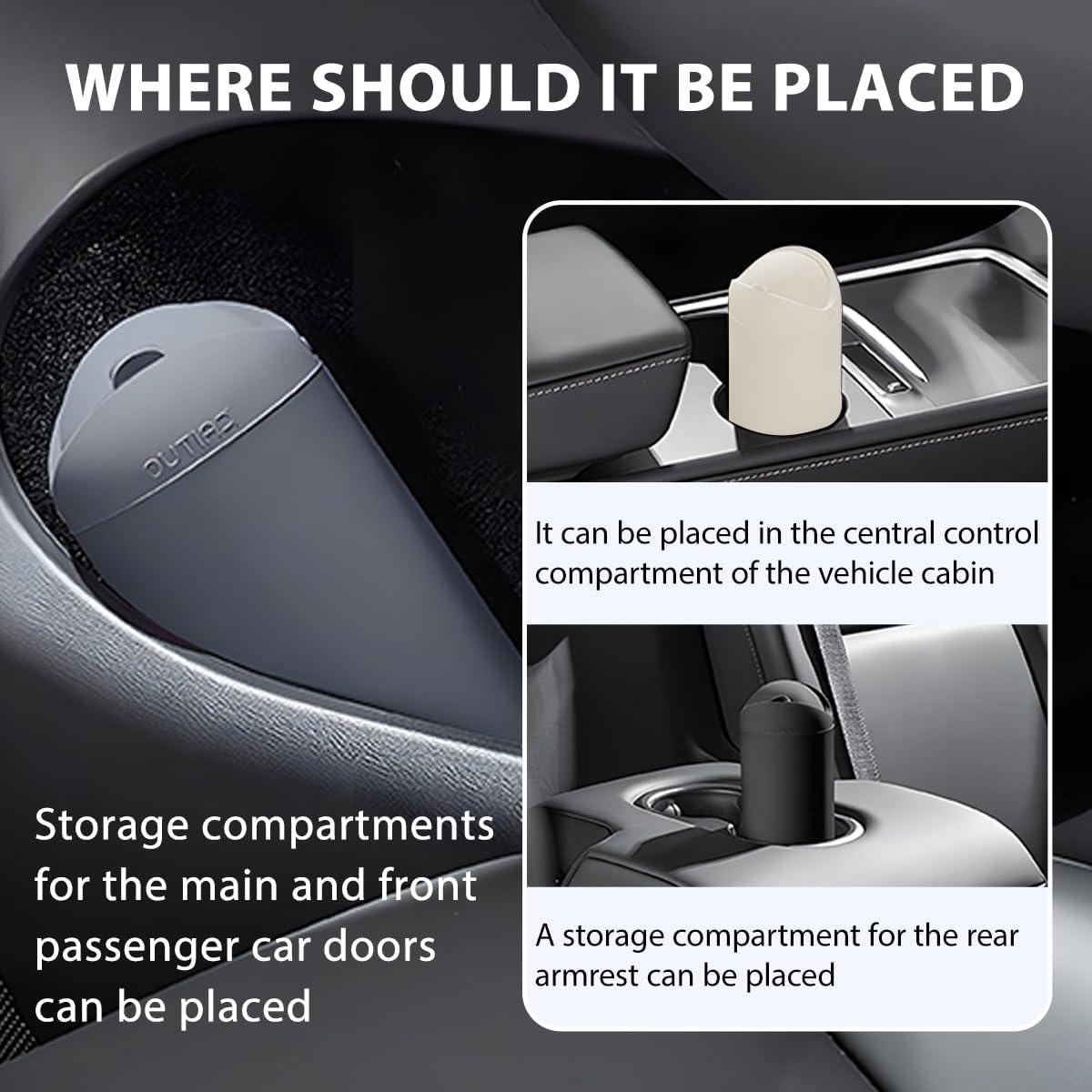 Basurero de Auto KHGUZ Beige a Prueba de Fugas 8x19cm