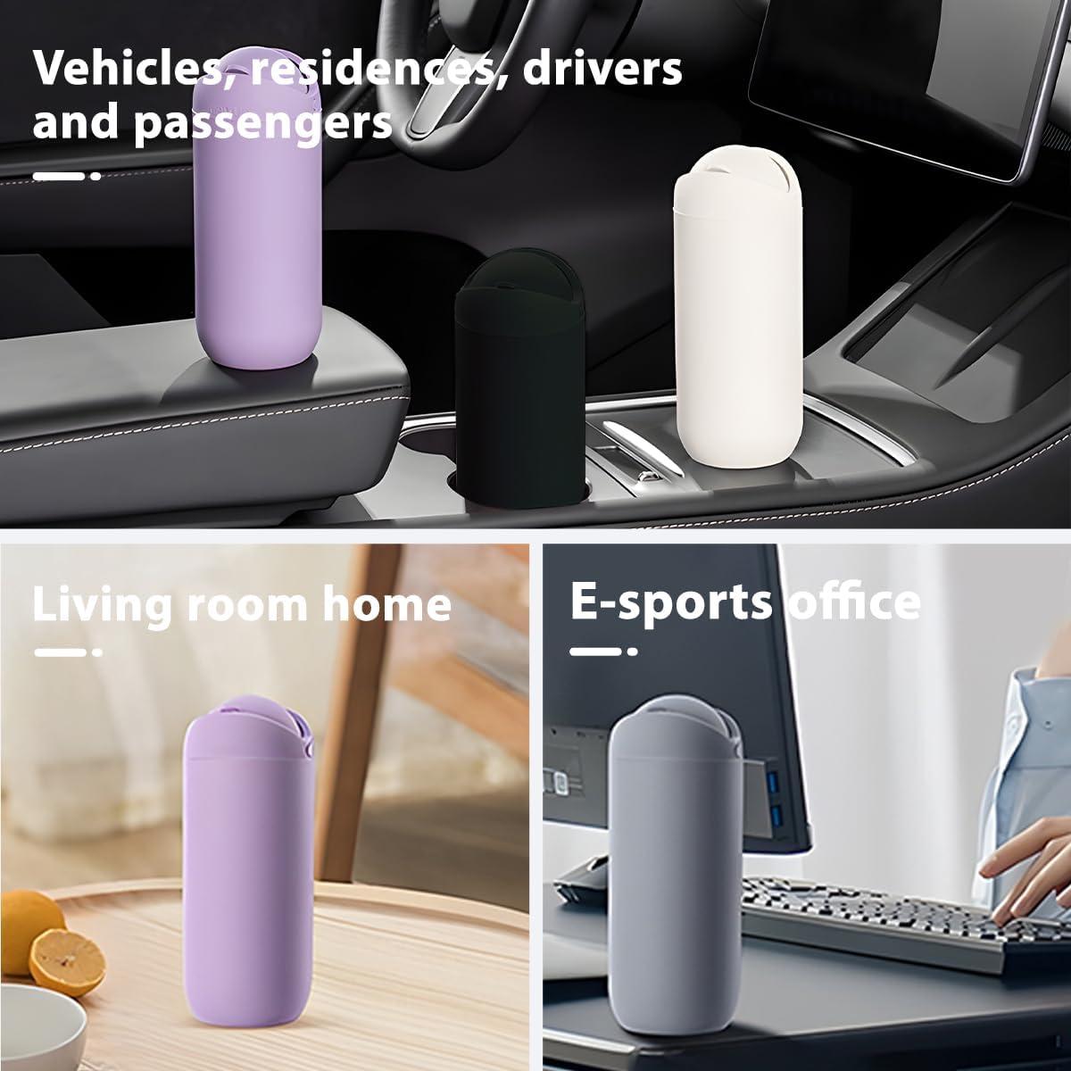 Basurero de Auto KHGUZ Beige a Prueba de Fugas 8x19cm