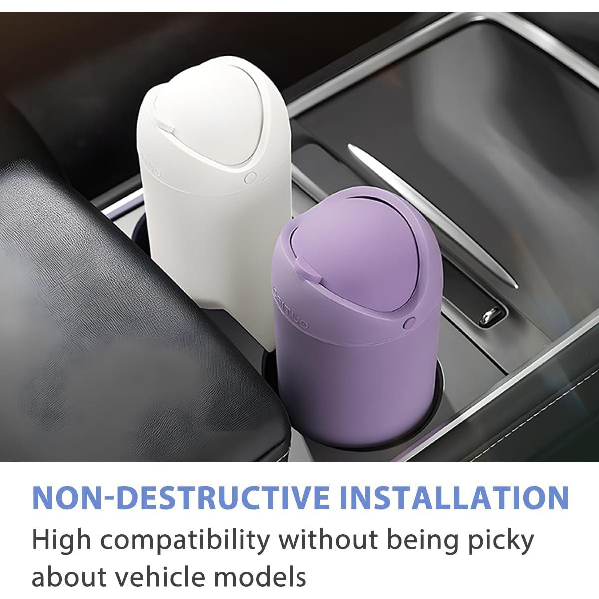 Basurero de Auto KHGUZ Beige a Prueba de Fugas 8x19cm