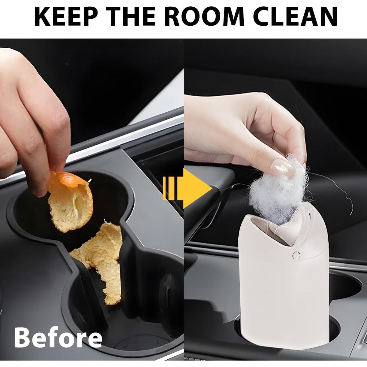 Basurero de Auto KHGUZ Beige a Prueba de Fugas 8x19cm