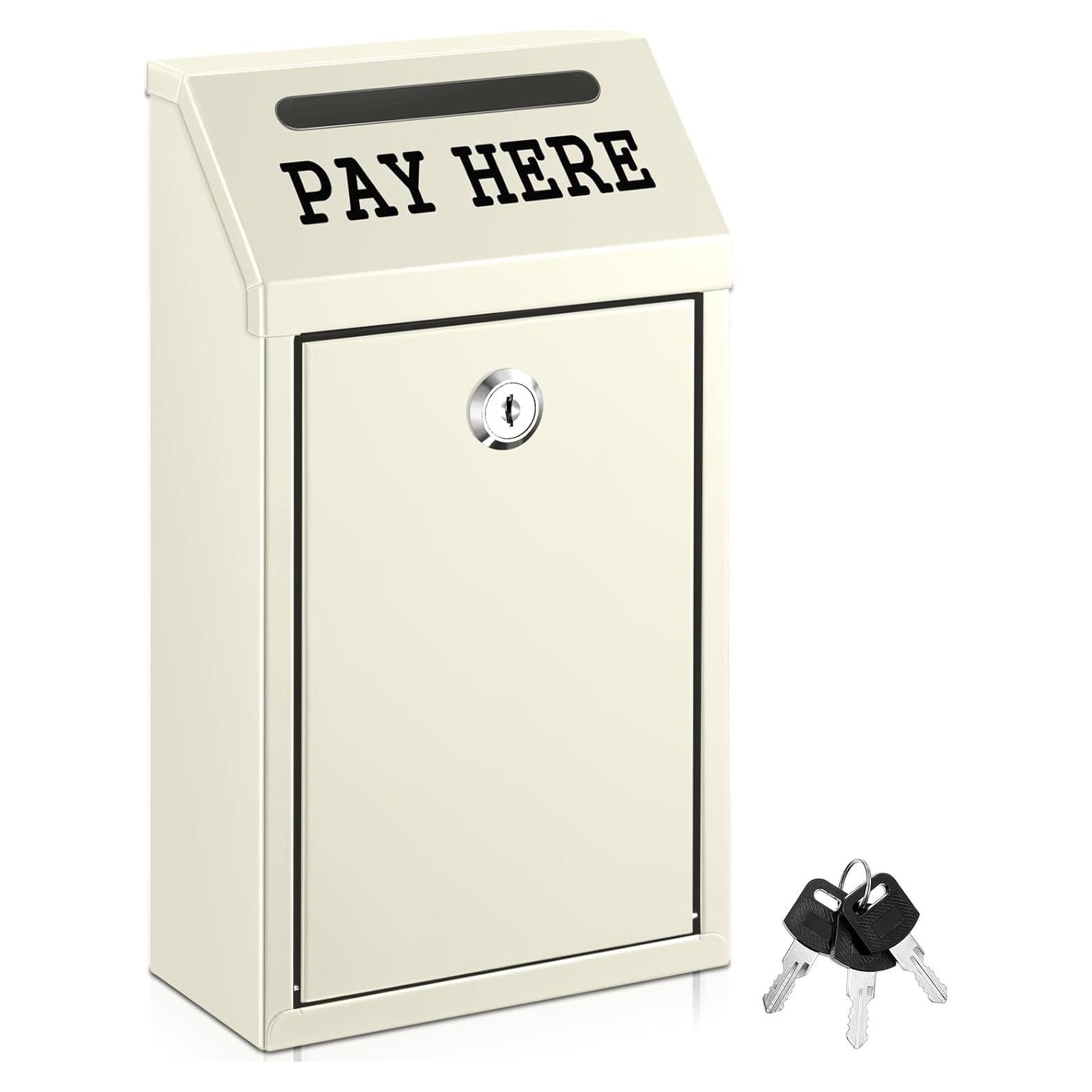 Caja de Dinero Metálica con Cerradura Beige 26x14.5x7 cm