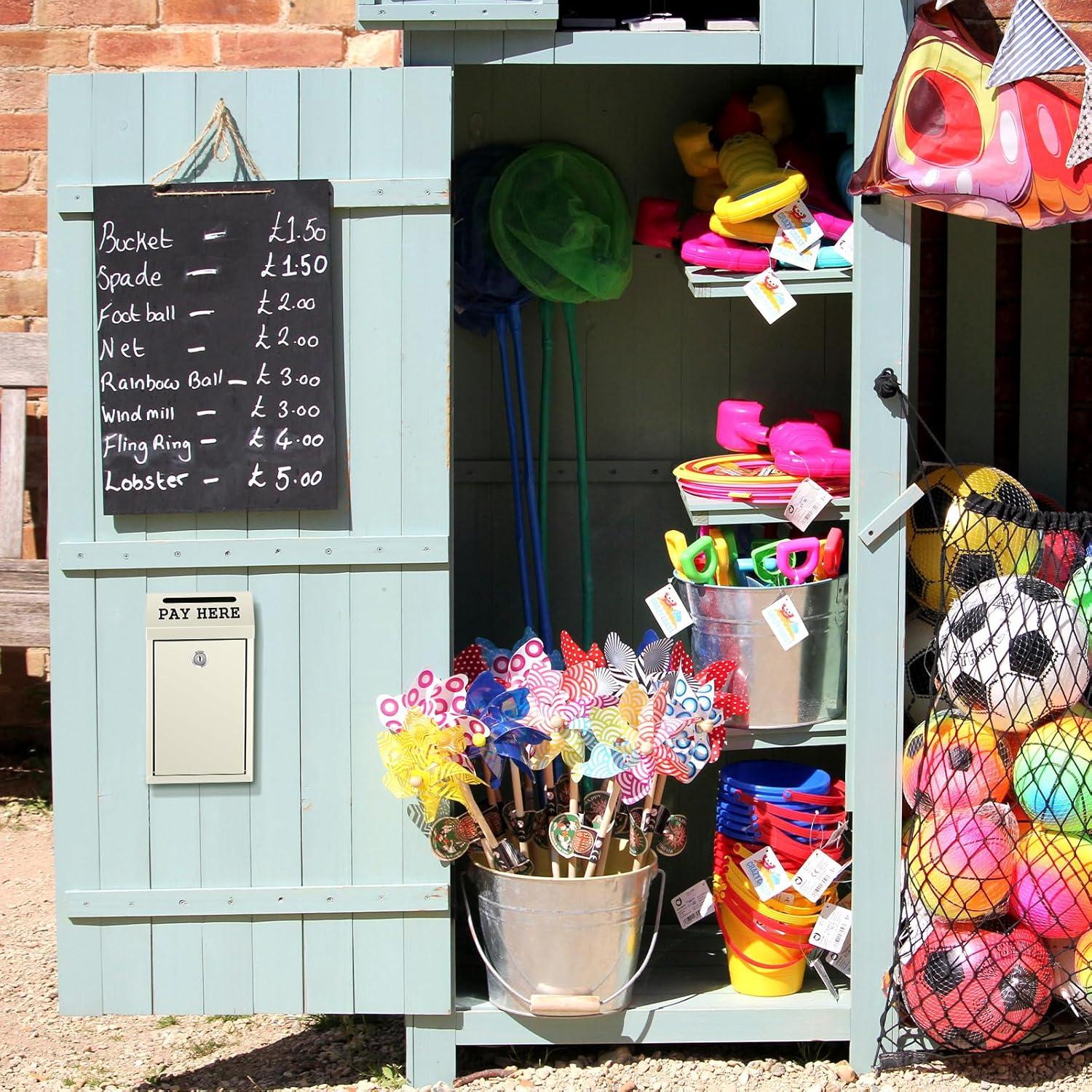 Caja de Dinero Metálica con Cerradura Beige 26x14.5x7 cm