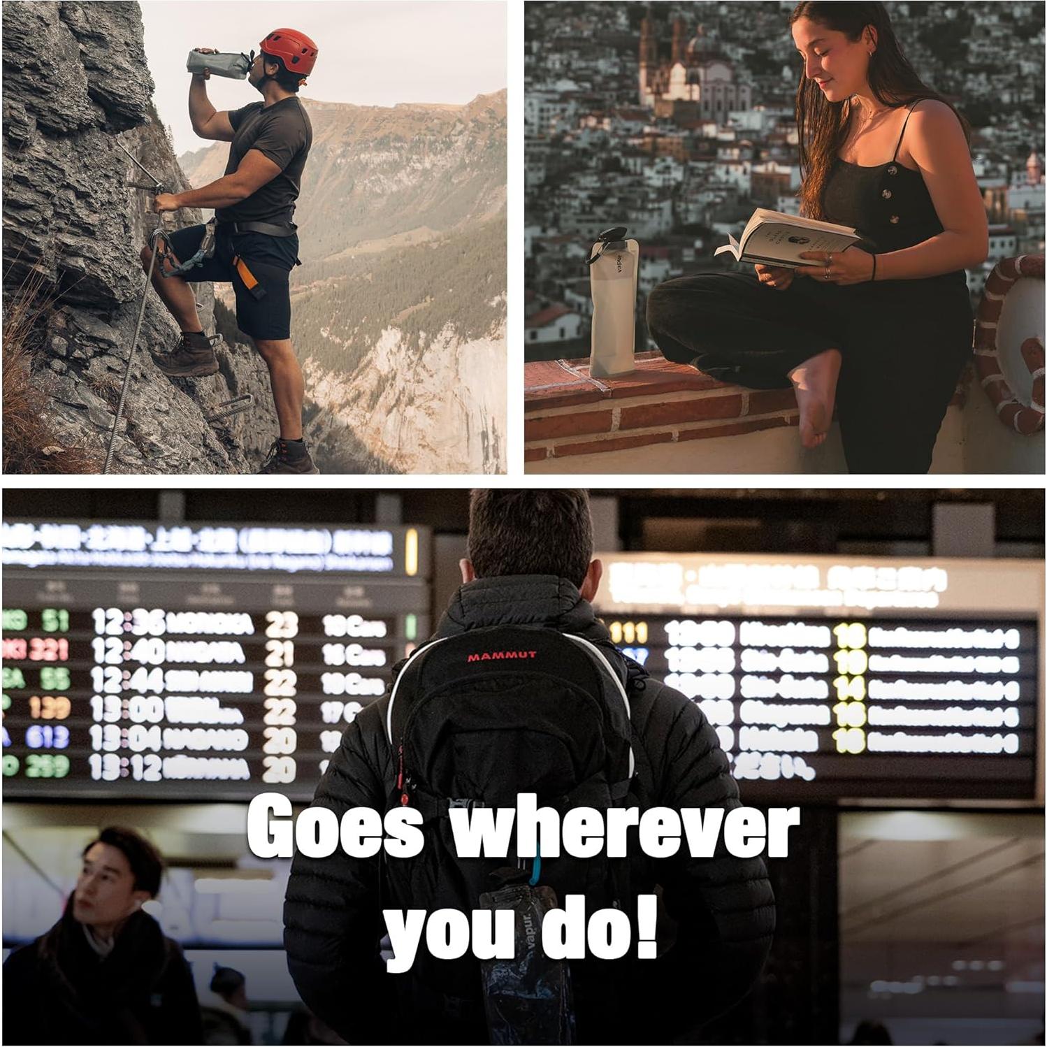 Anti-Botella Flexible Vapur 1L Boca Ancha Paquete de 2