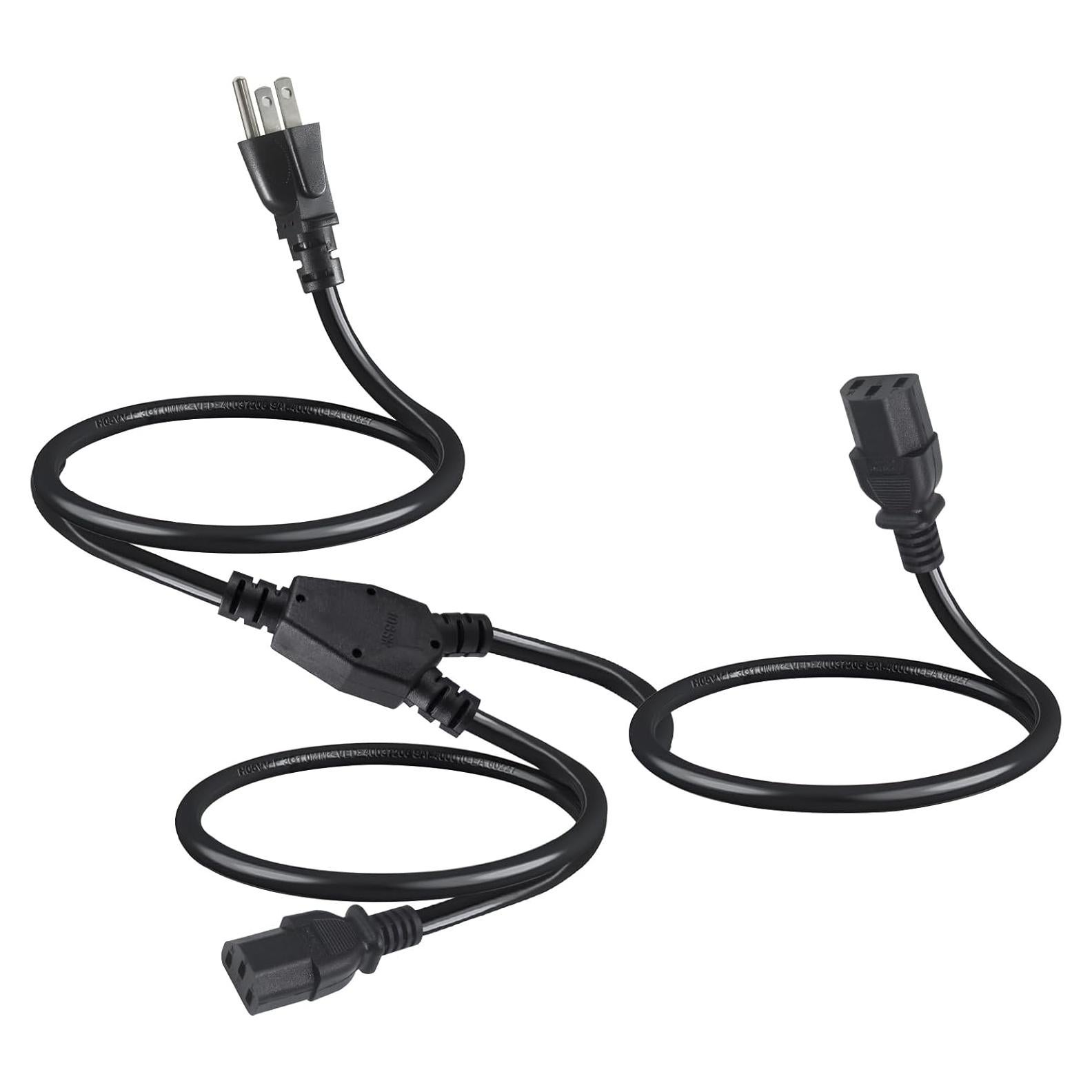 Cable de Alimentación Divisor NEMA 5-15P a 2X IEC C13 1m