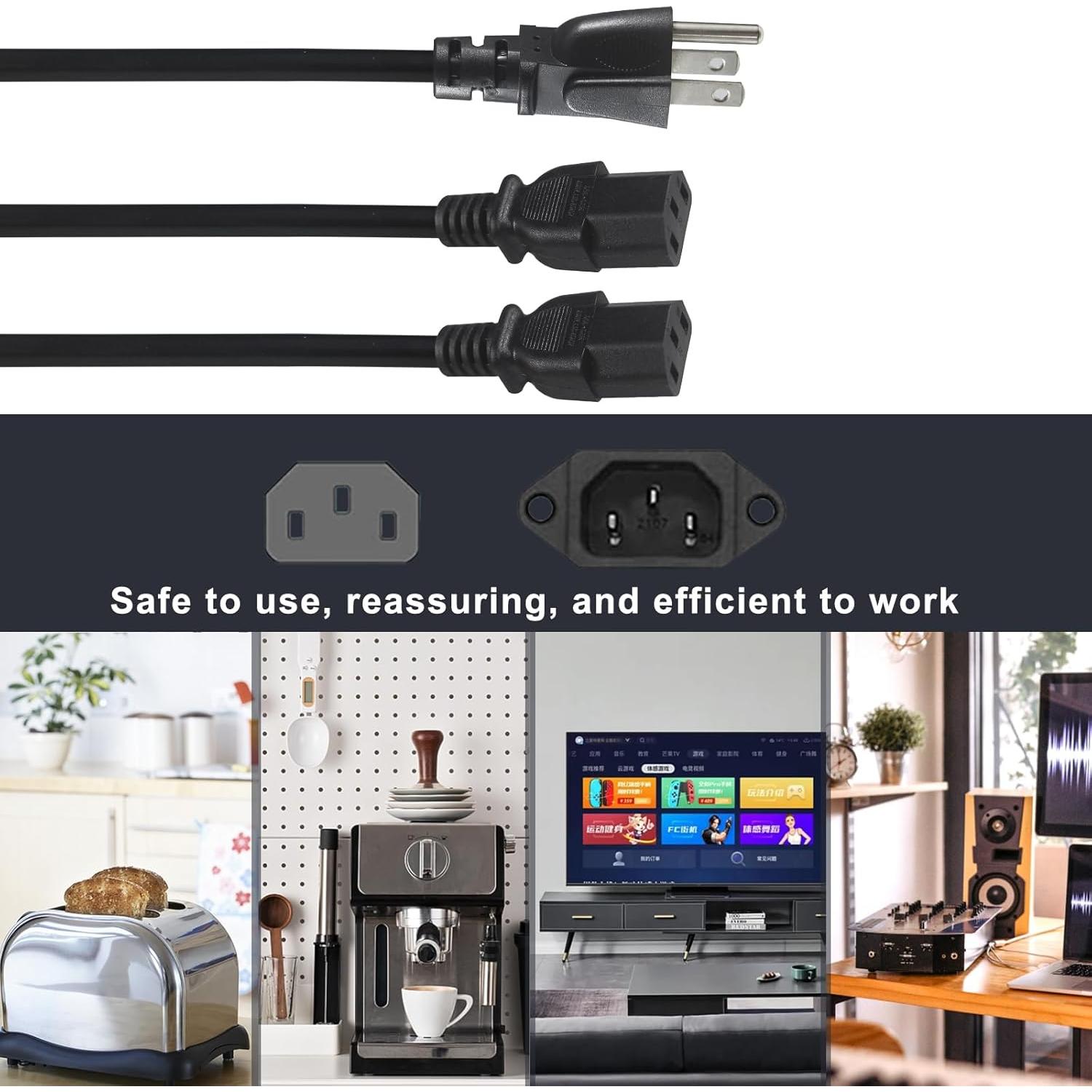 Cable de Alimentación Divisor NEMA 5-15P a 2X IEC C13 1m