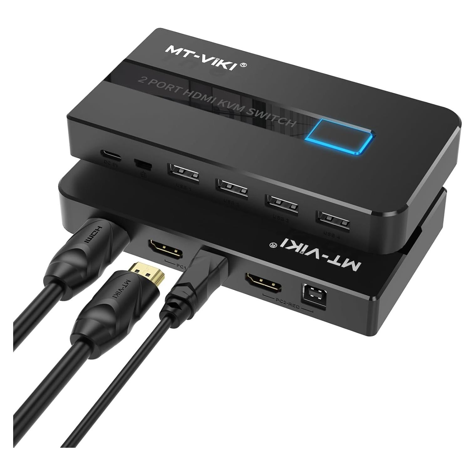 Interruptor KVM HDMI 2 Puertos MT-VIKI 4K@30Hz USB
