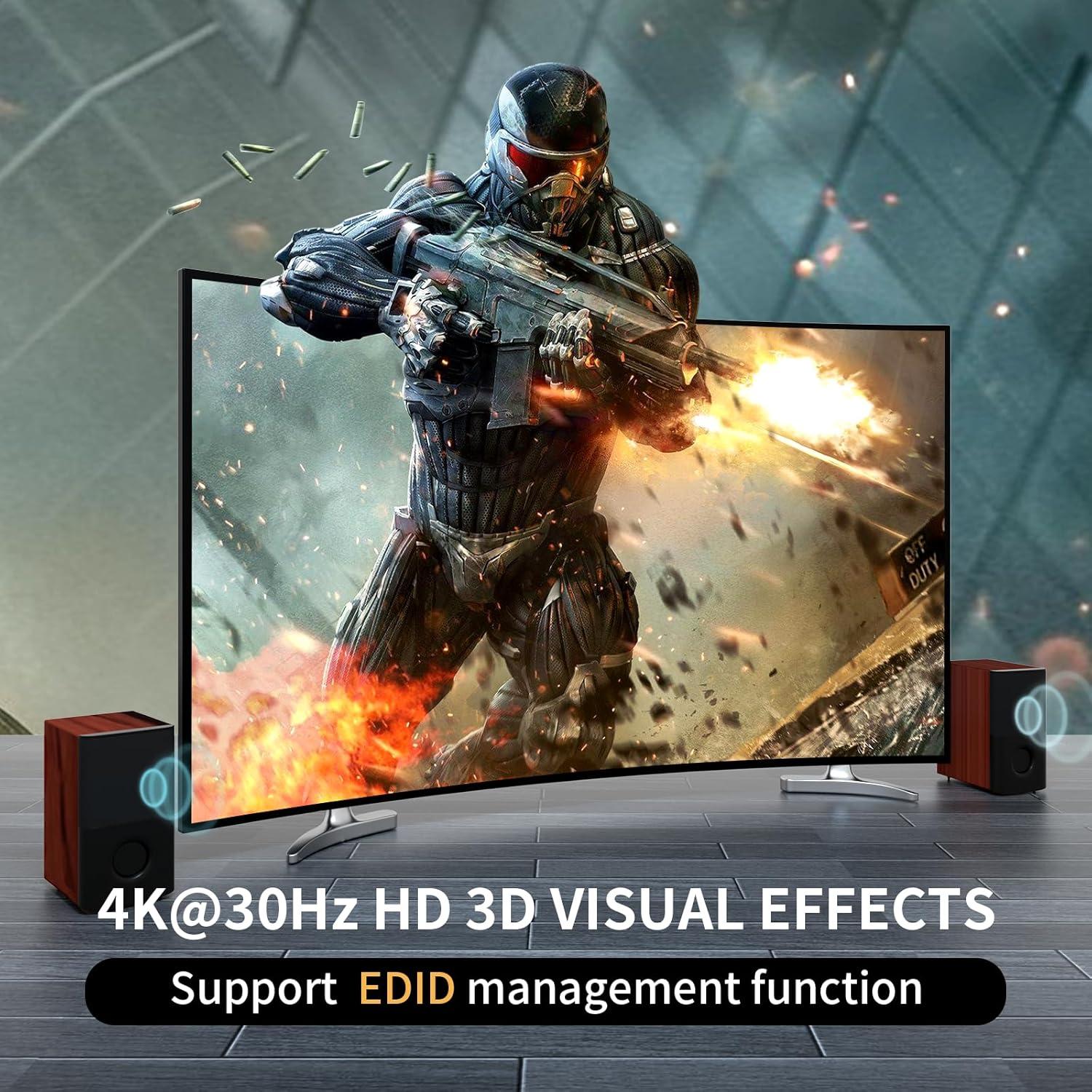 Interruptor KVM HDMI 2 Puertos MT-VIKI 4K@30Hz USB