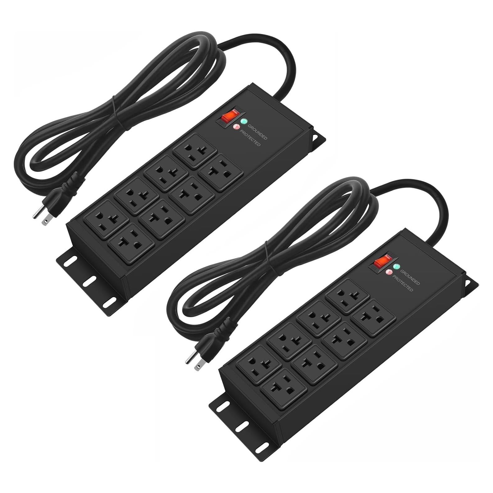 Regleta de Potencia CCCEI 20A 8 Salidas 4FT Negra con Protección