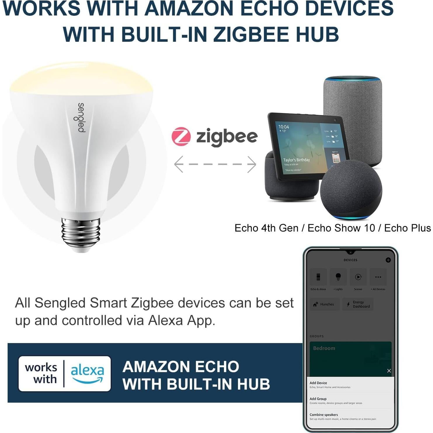 Bombilla Inteligente Sengled BR30 Zigbee 10 Unidades 2700K