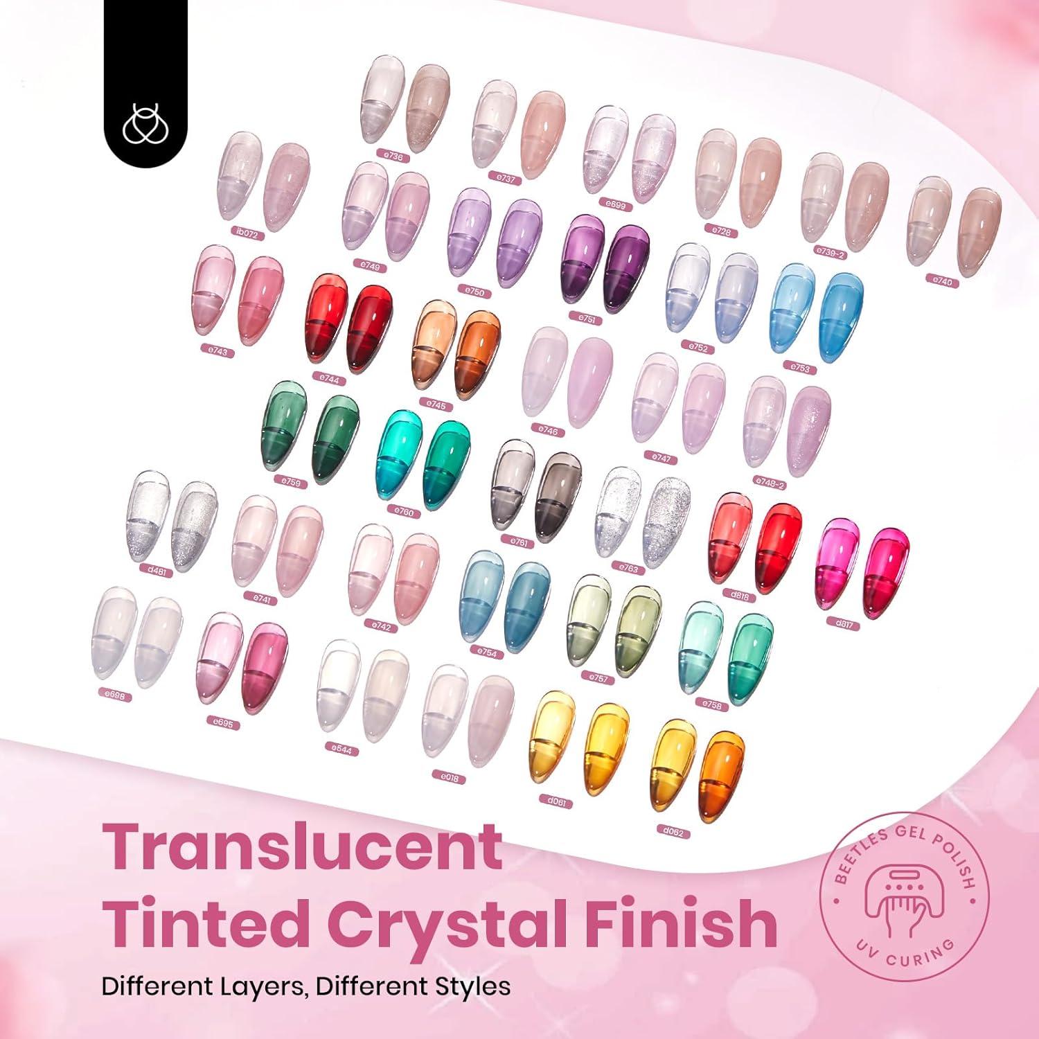 Juego de Esmalte de Uñas Gel Beetles 36 Colores 53PCS