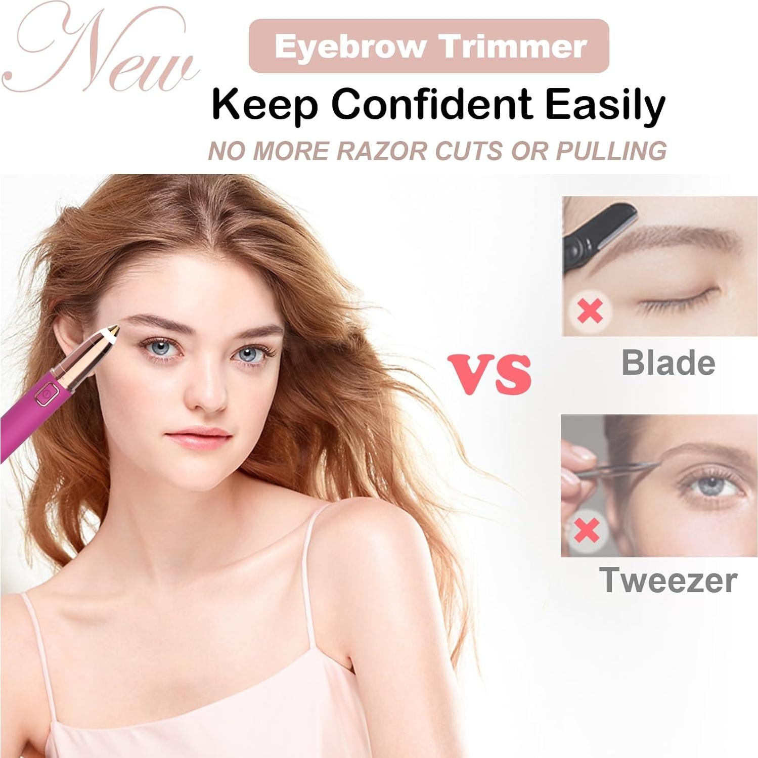 Recortador de Cejas Evolvique Rosa - Afeitadora Eléctrica Sin Dolor