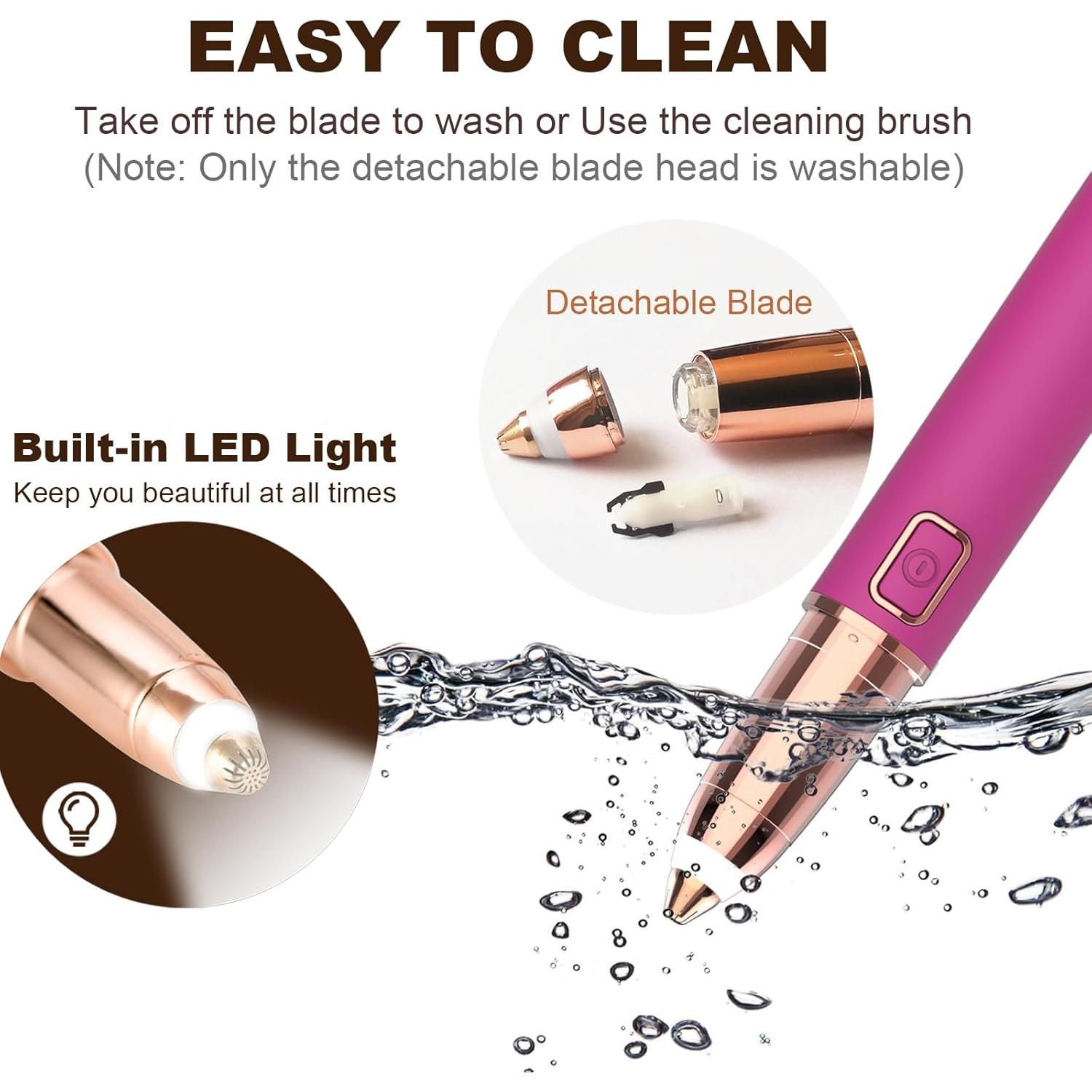 Recortador de Cejas Evolvique Rosa - Afeitadora Eléctrica Sin Dolor