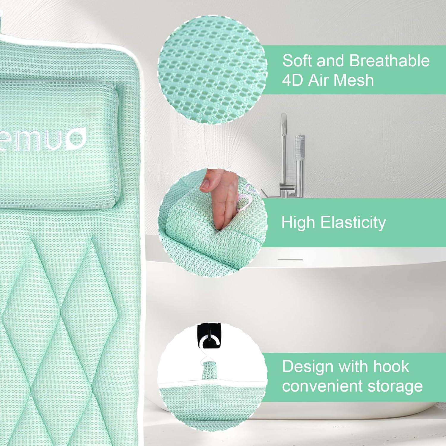 Almohada de Baño Completo Olaemuo con Cojín Lumbar Verde
