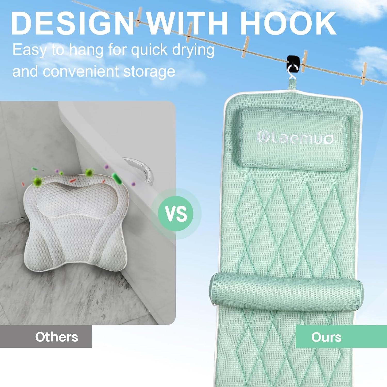 Almohada de Baño Completo Olaemuo con Cojín Lumbar Verde