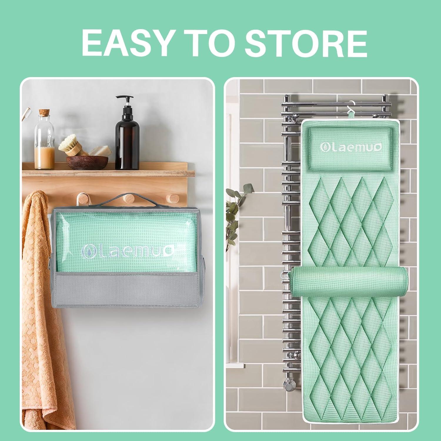 Almohada de Baño Completo Olaemuo con Cojín Lumbar Verde