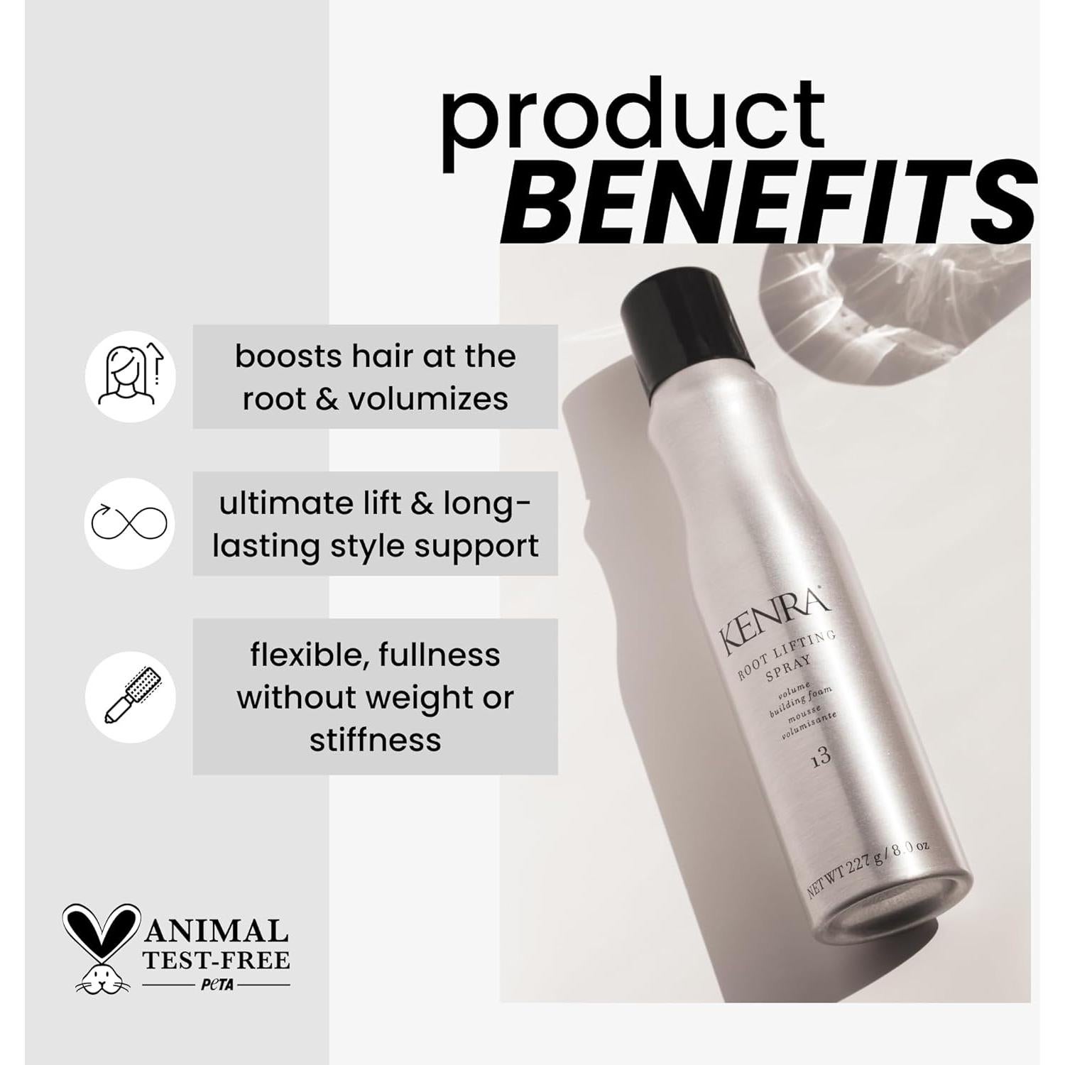 Kenra Spray Elevador de Raíces 13 | Espuma Voluminizadora 227g | Sujeción Media