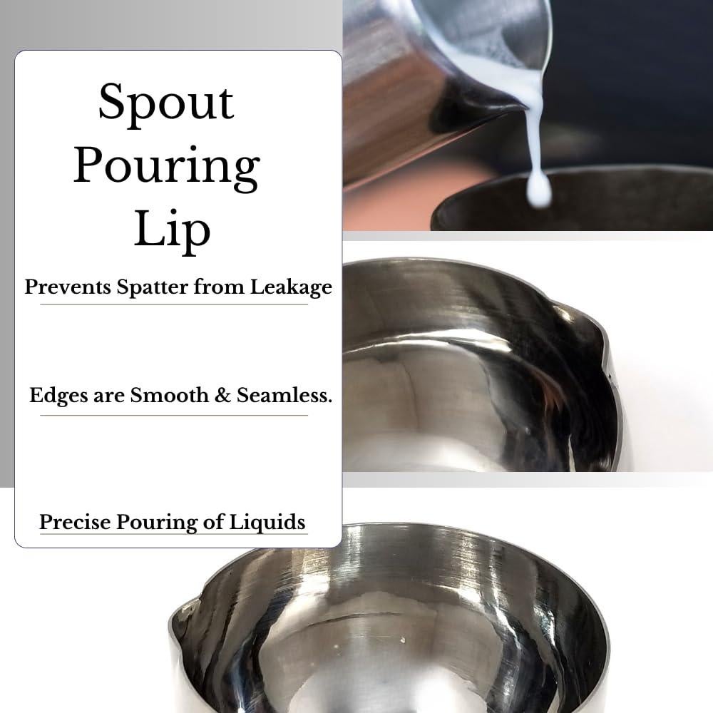 Multipurpose Cups Spout Lip Stainless Steel Skincare & Makeup Mixing Bowls for Hair Color, Bleach, Dye, Coloring, Transfer Cosmetics Measuring Basins For Salon Spa or Home (50ml)