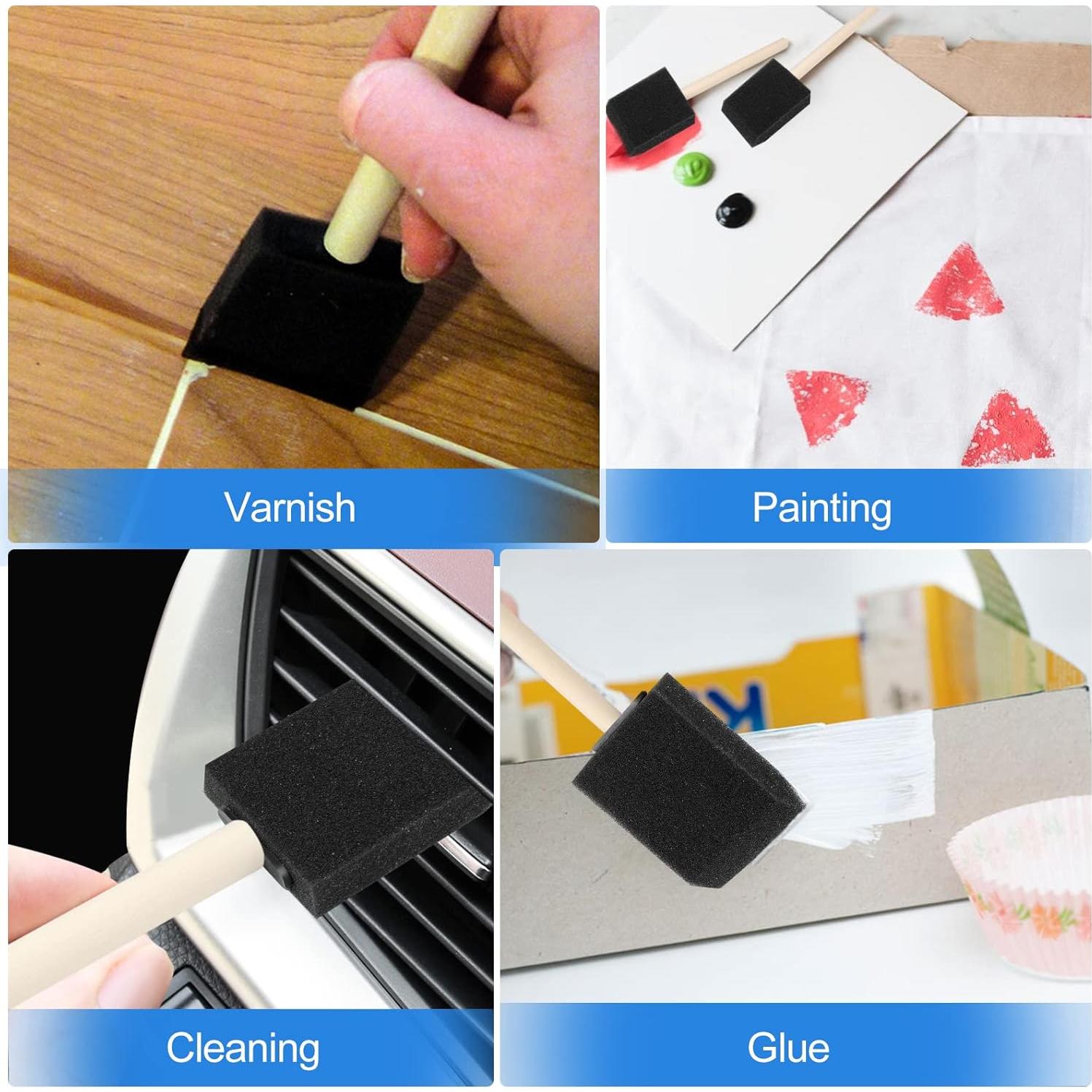 20 Brochas de Espuma para Pintura Phinus 2 Pulgadas Negras