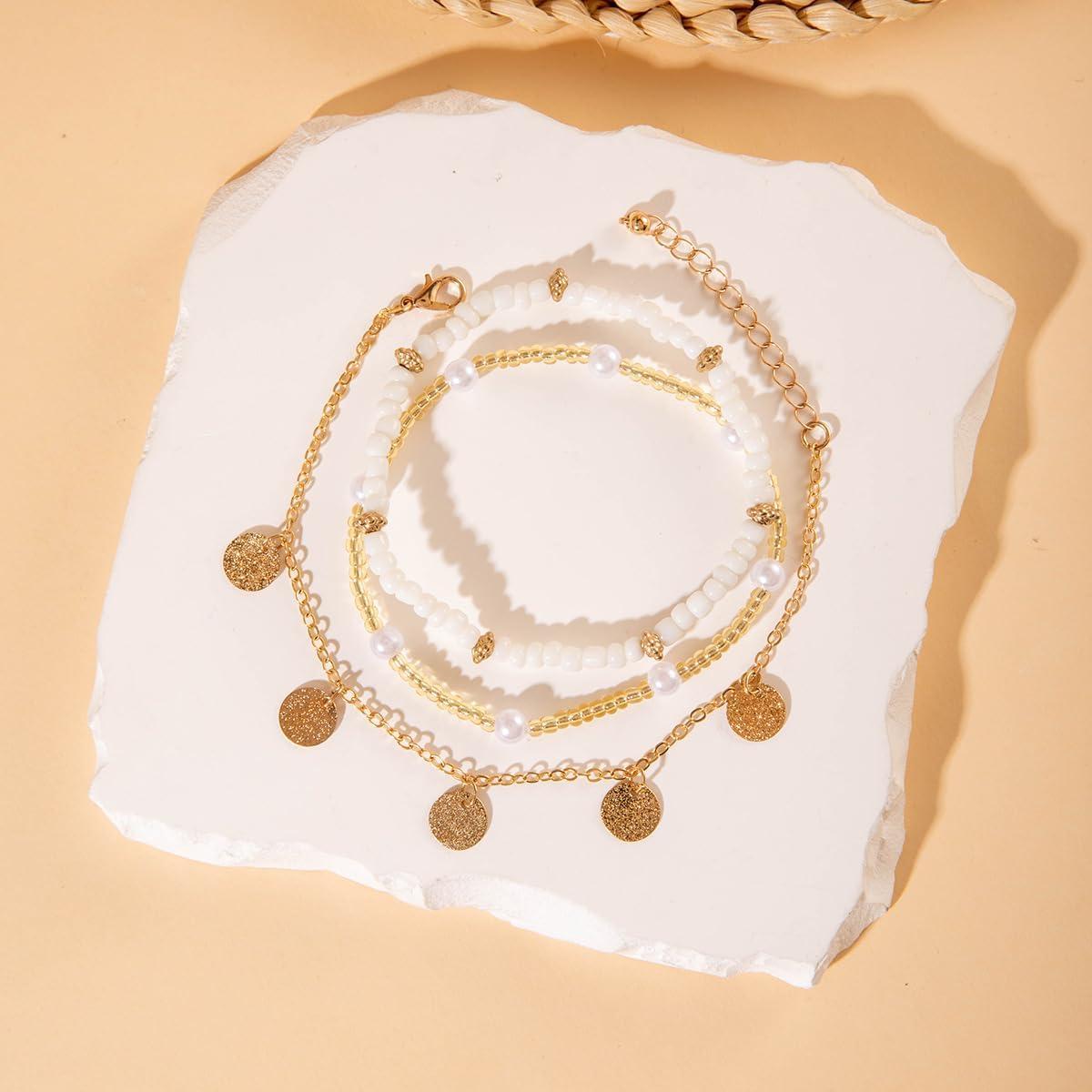 Conjunto de Joyería para Pies Briana Williams - 3 Anillos y Pulsera de Tobillo